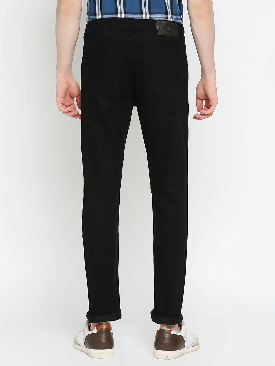 Black Slim Straight Fit Men's Denims by Being Human Clothing - Image 4