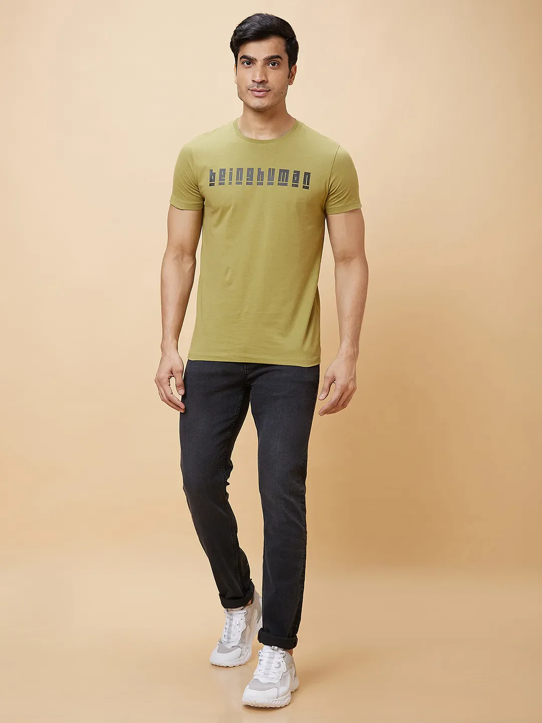 Black Slim Straight Fit Men's Denims by Being Human Clothing - Image 2