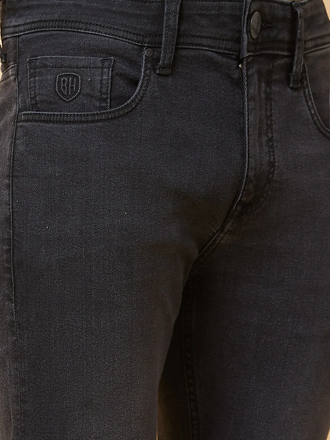 Black Slim Straight Fit Men's Denims by Being Human Clothing - Image 5