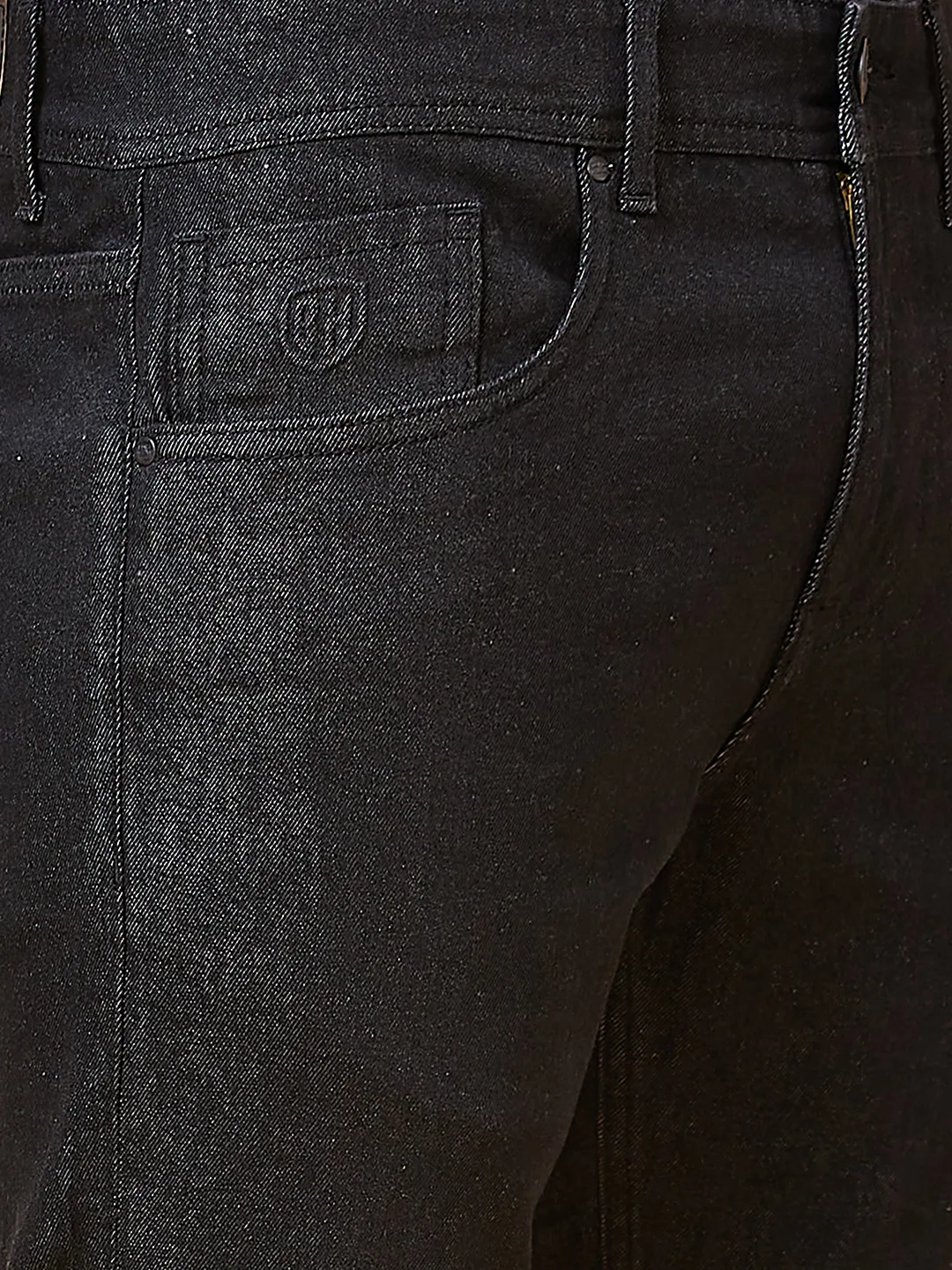 Black Slim Straight Fit Men's Denims by Being Human Clothing - Image 5