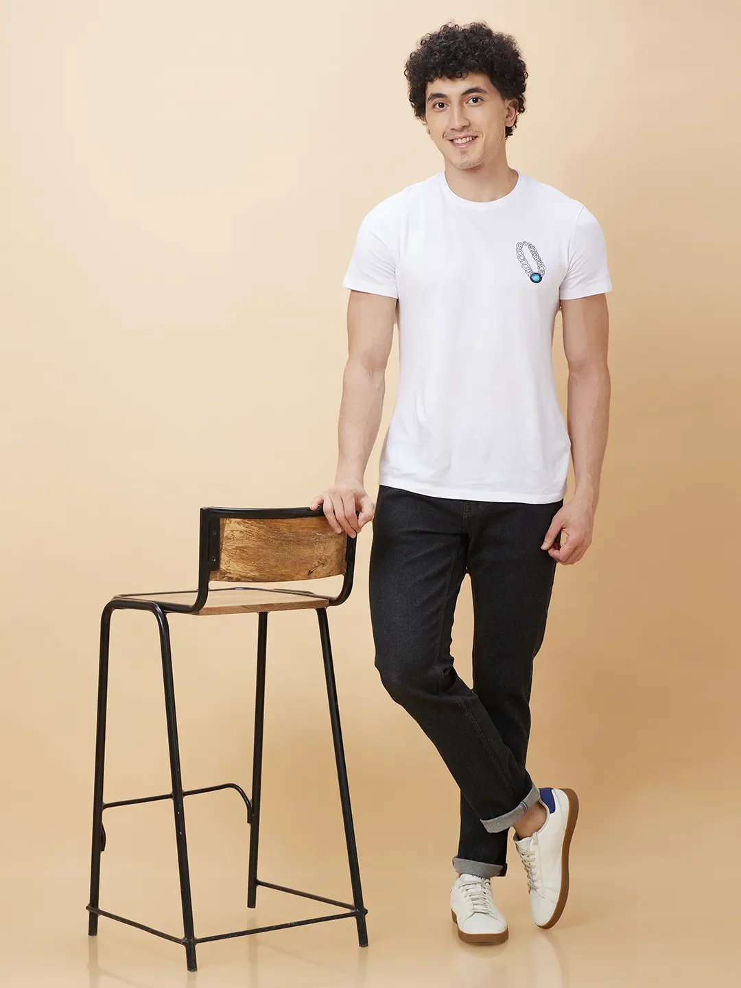 Black Slim Straight Fit Men's Denims by Being Human Clothing - Image 6