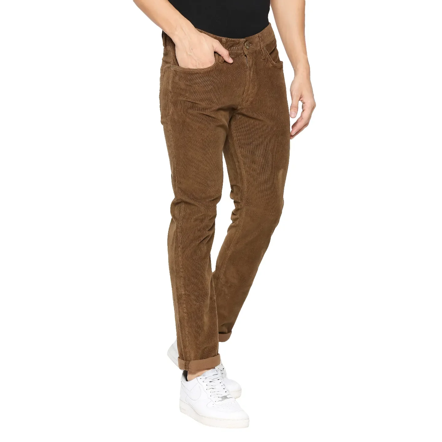 Brown Slim Straight Fit Men's Denims by Being Human Clothing - Image 3