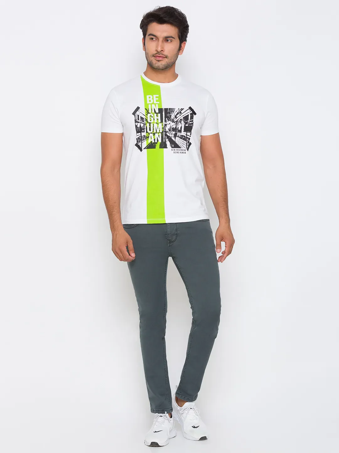Grey Slim Straight Fit Men's Denims by Being Human Clothing - Image 2