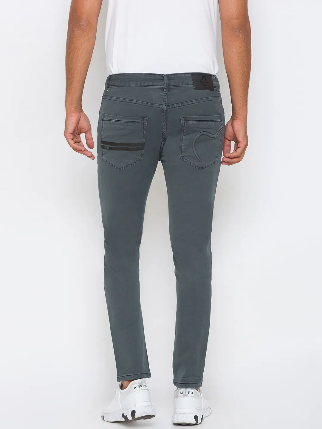 Grey Slim Straight Fit Men's Denims by Being Human Clothing - Image 3