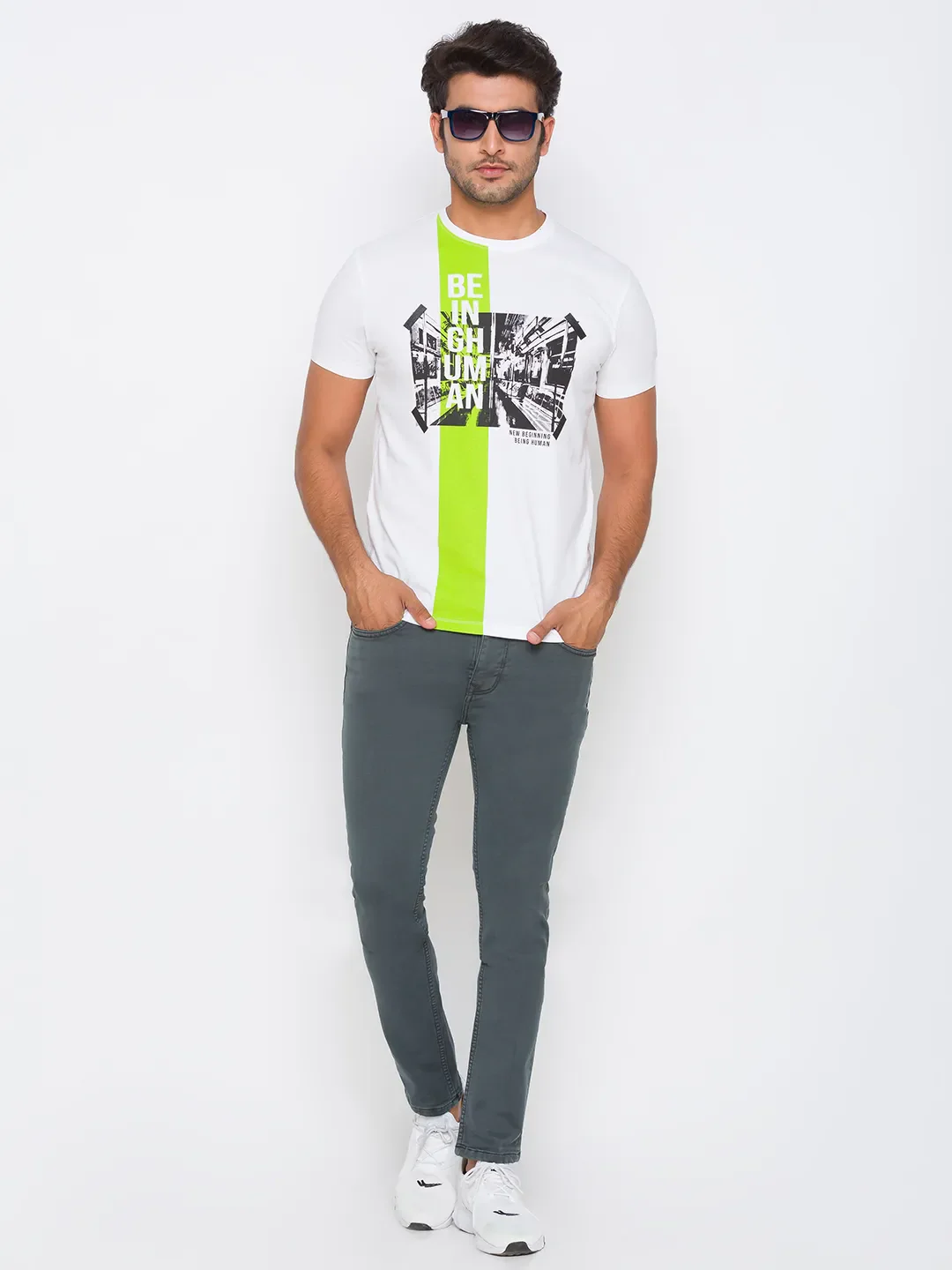 Grey Slim Straight Fit Men's Denims by Being Human Clothing - Image 6