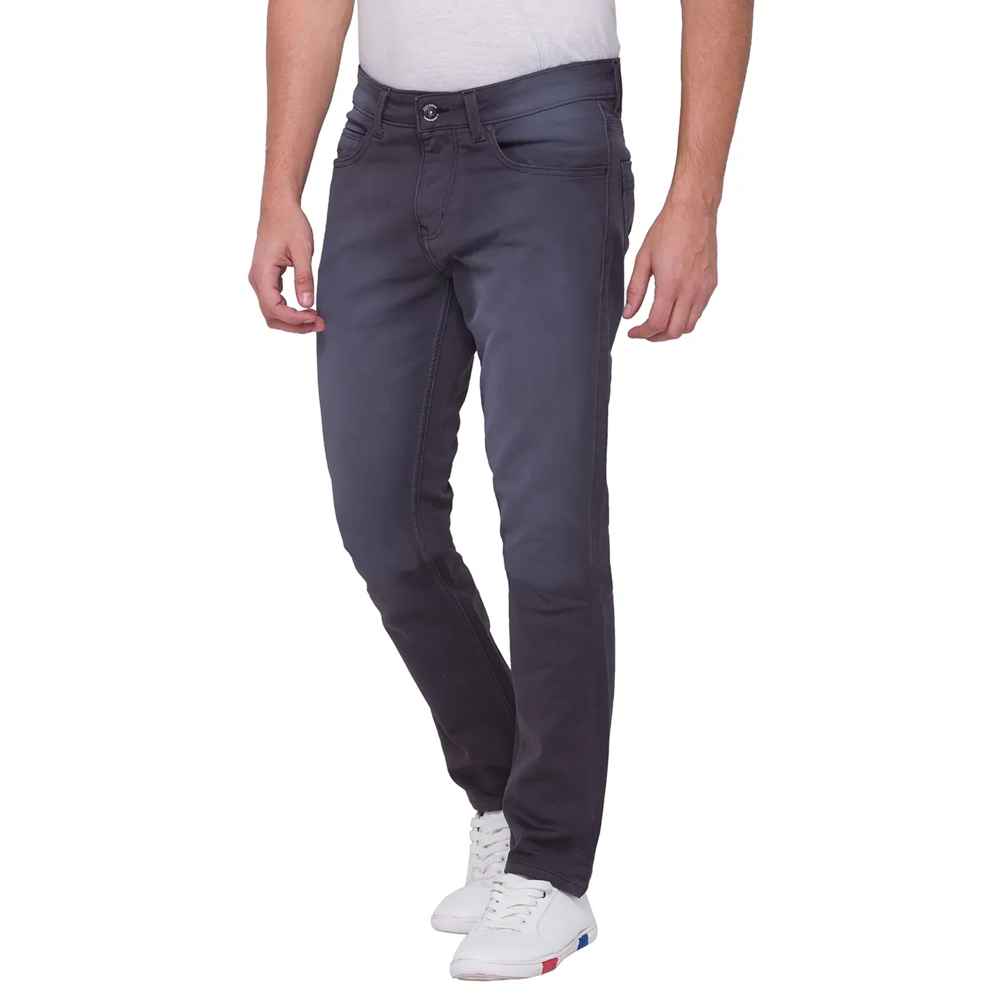 Charcoal Slim Fit Denims For Men By Being Human Clothing - Image 2