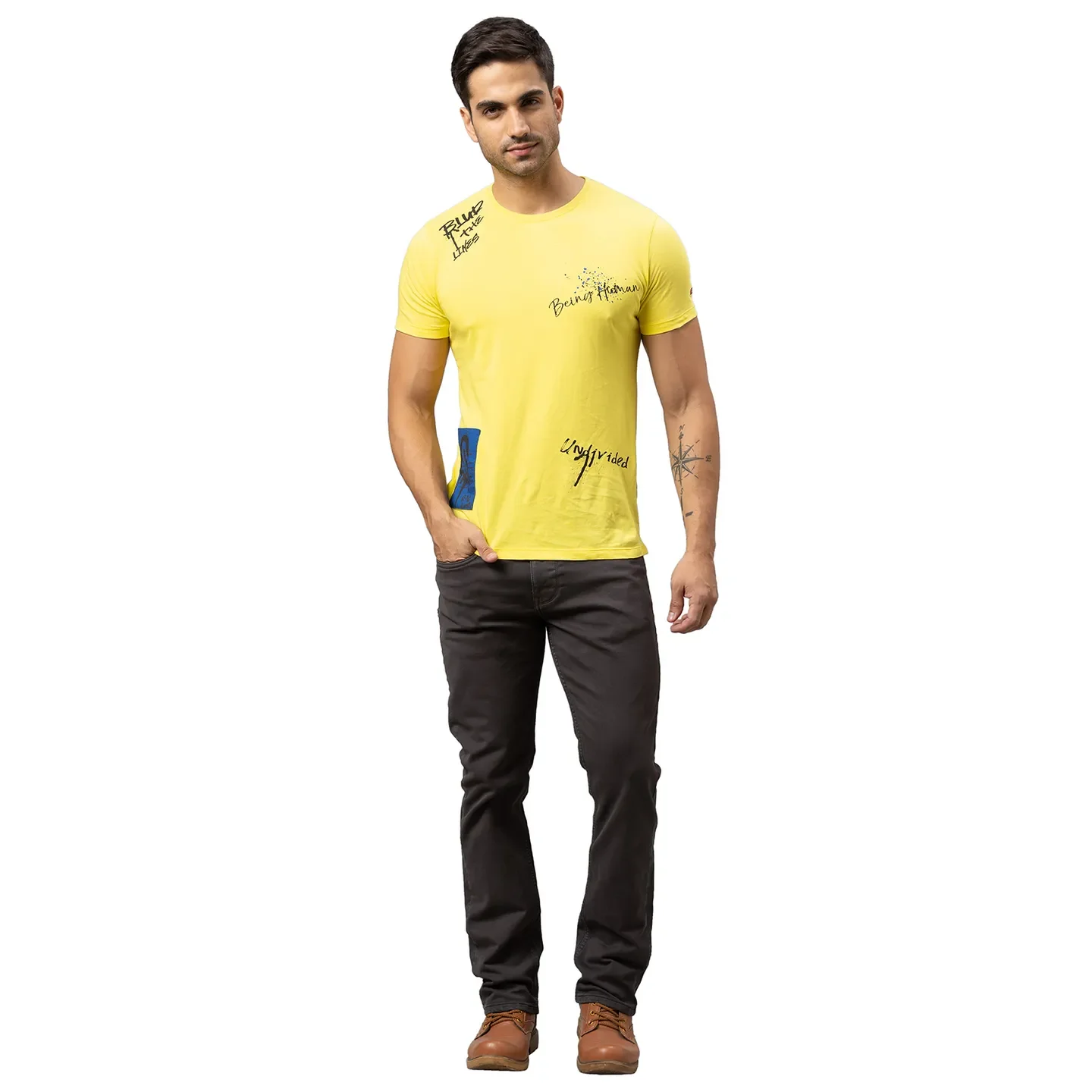 Charcoal Boot Cut Fit Denims For Men By Being Human Clothing - Image 2