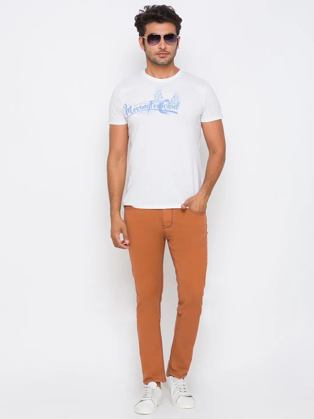 Brown Slim Straight Fit Men's Denims by Being Human Clothing - Image 6