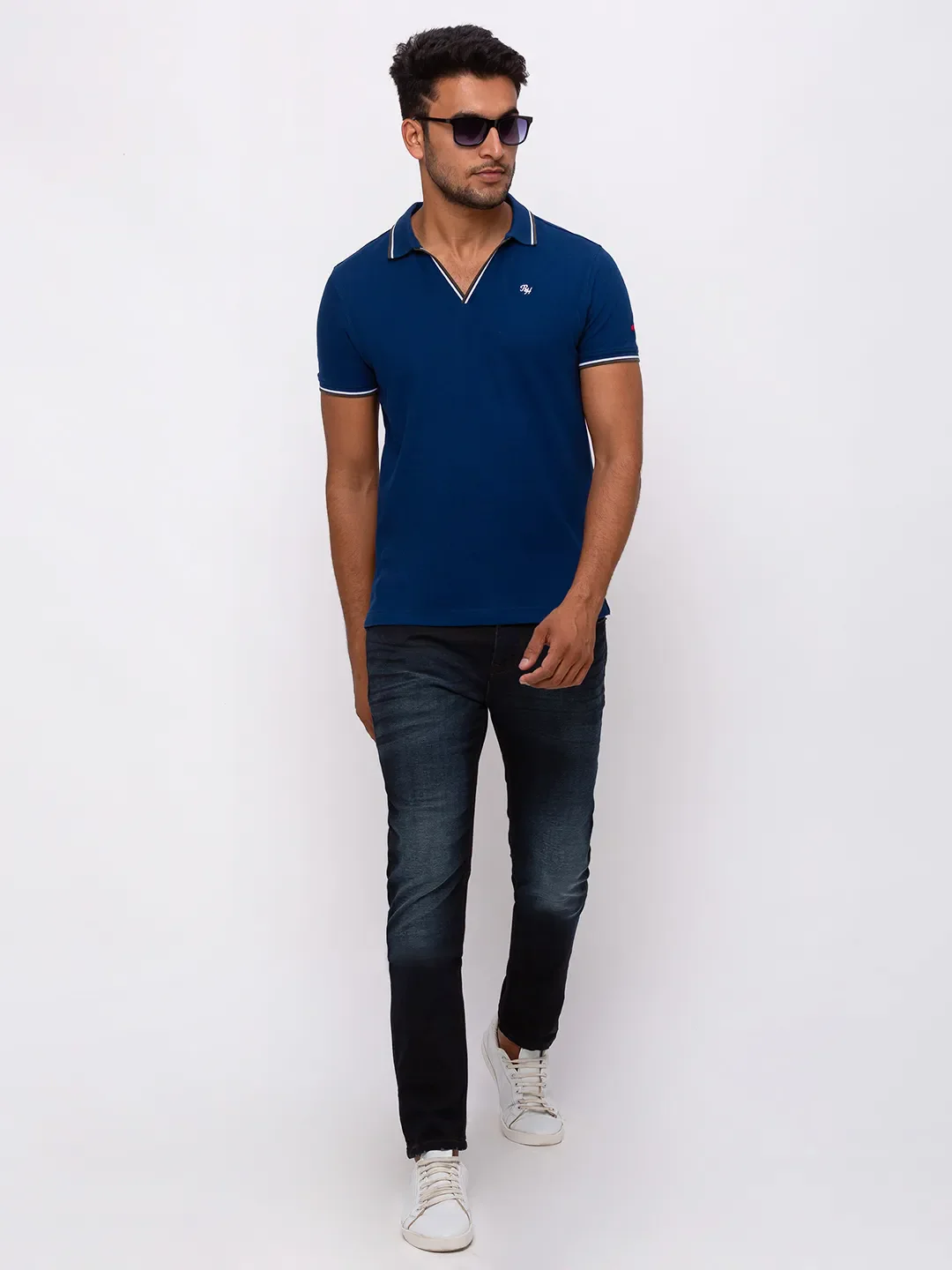 Blue Slim Straight Fit Men's Denims by Being Human Clothing - Image 5