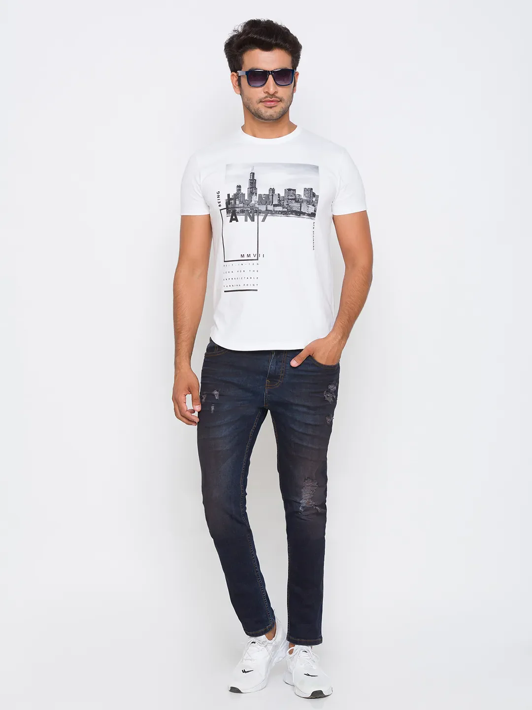 Blue Slim Straight Fit Men's Denims by Being Human Clothing - Image 2