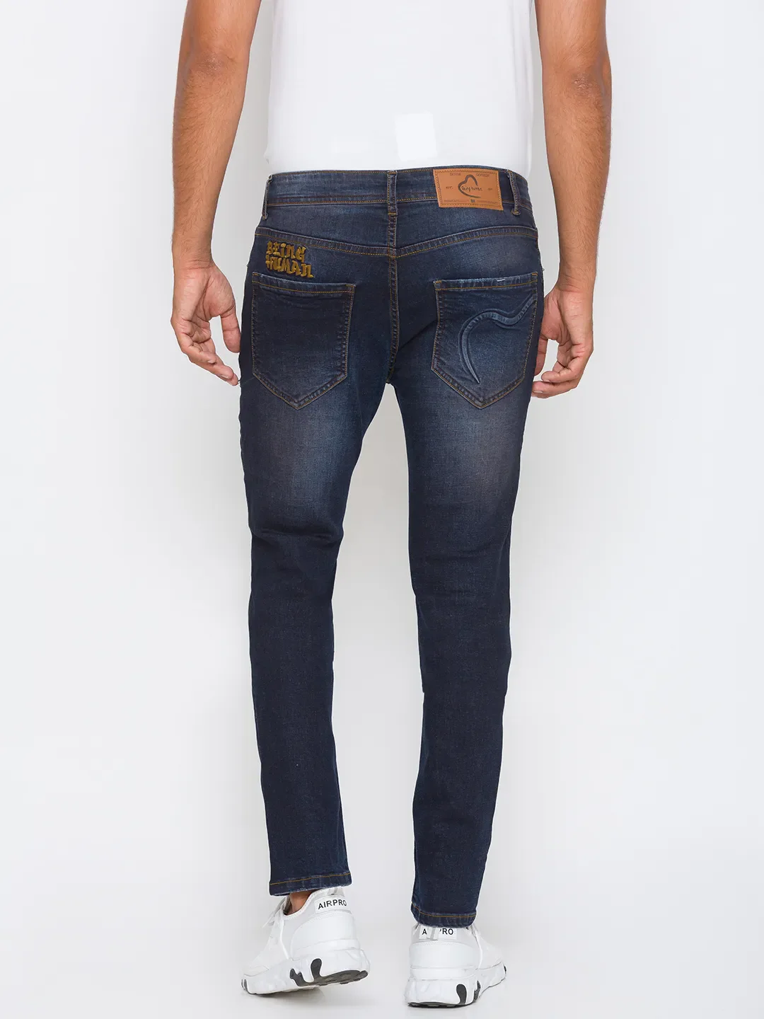 Blue Slim Straight Fit Men's Denims by Being Human Clothing - Image 5