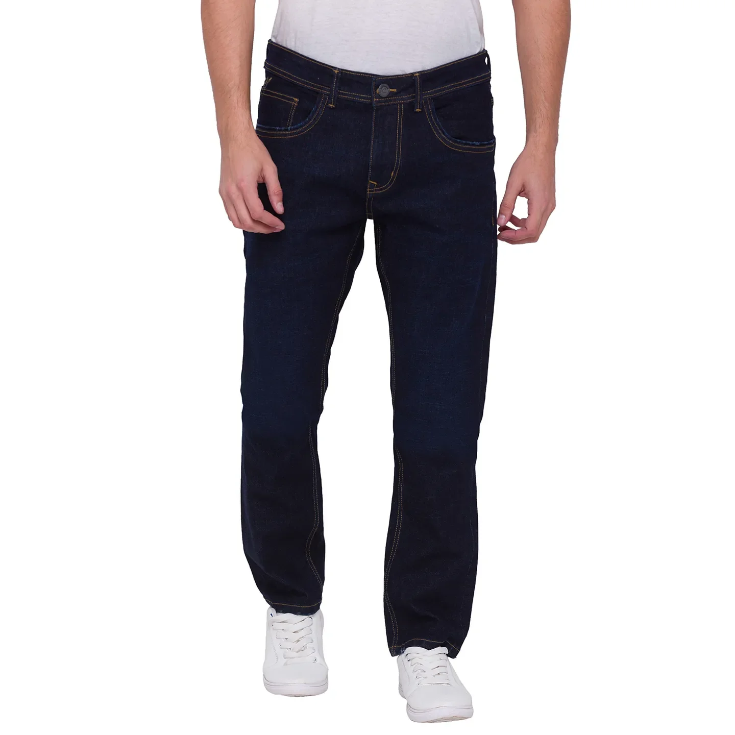 Blue Slim Straight Fit Men's Denims by Being Human Clothing - Image 4