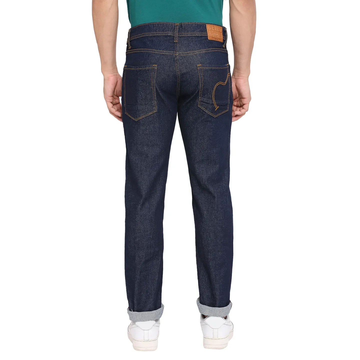 Blue Slim Straight Fit Men's Denims by Being Human Clothing - Image 4