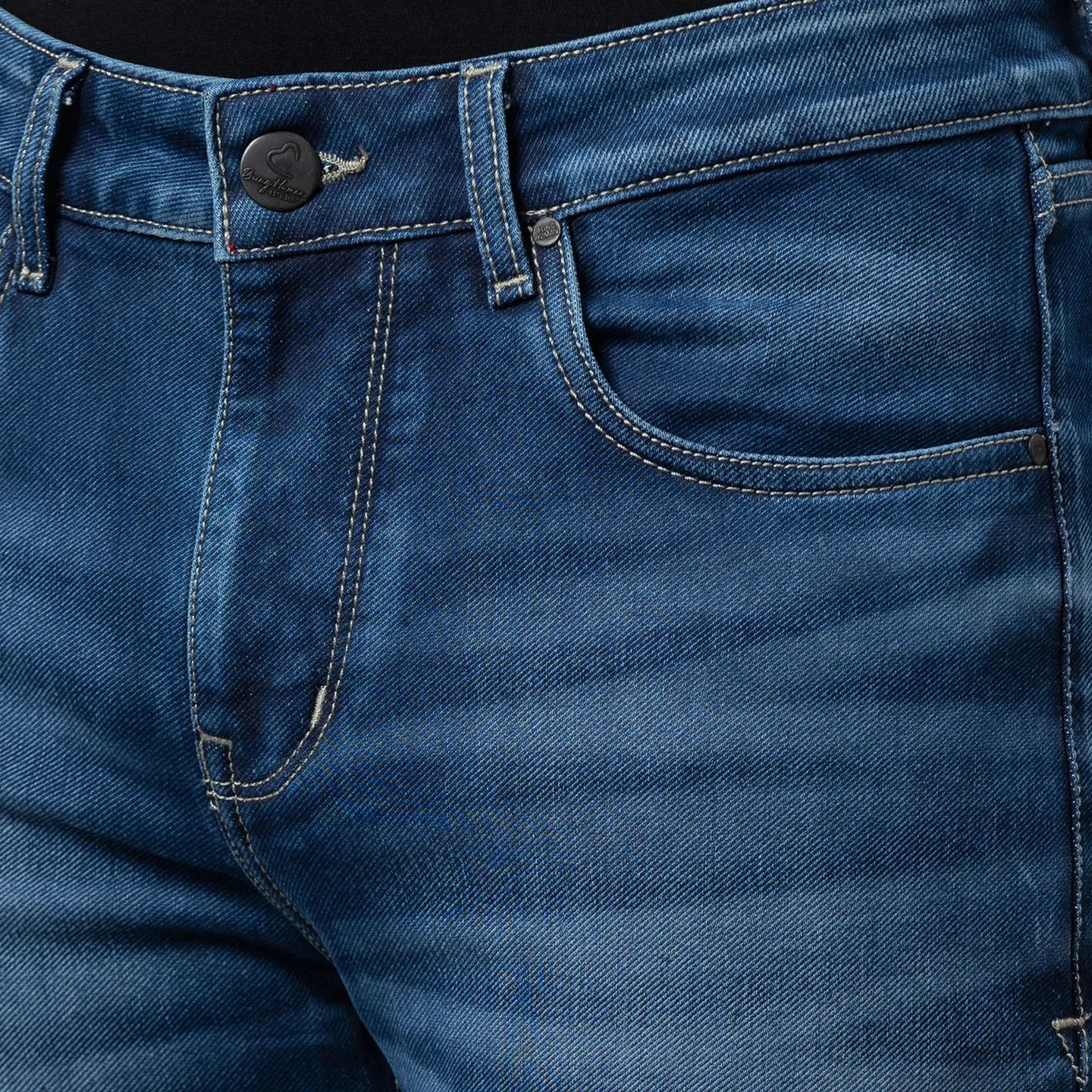 Blue Slim Straight Fit Men's Denims by Being Human Clothing - Image 5