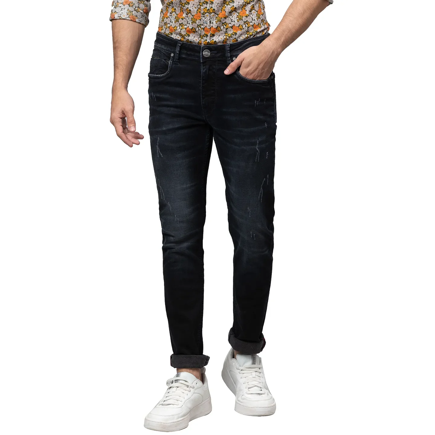 Blue Slim Straight Fit Men's Denims by Being Human Clothing