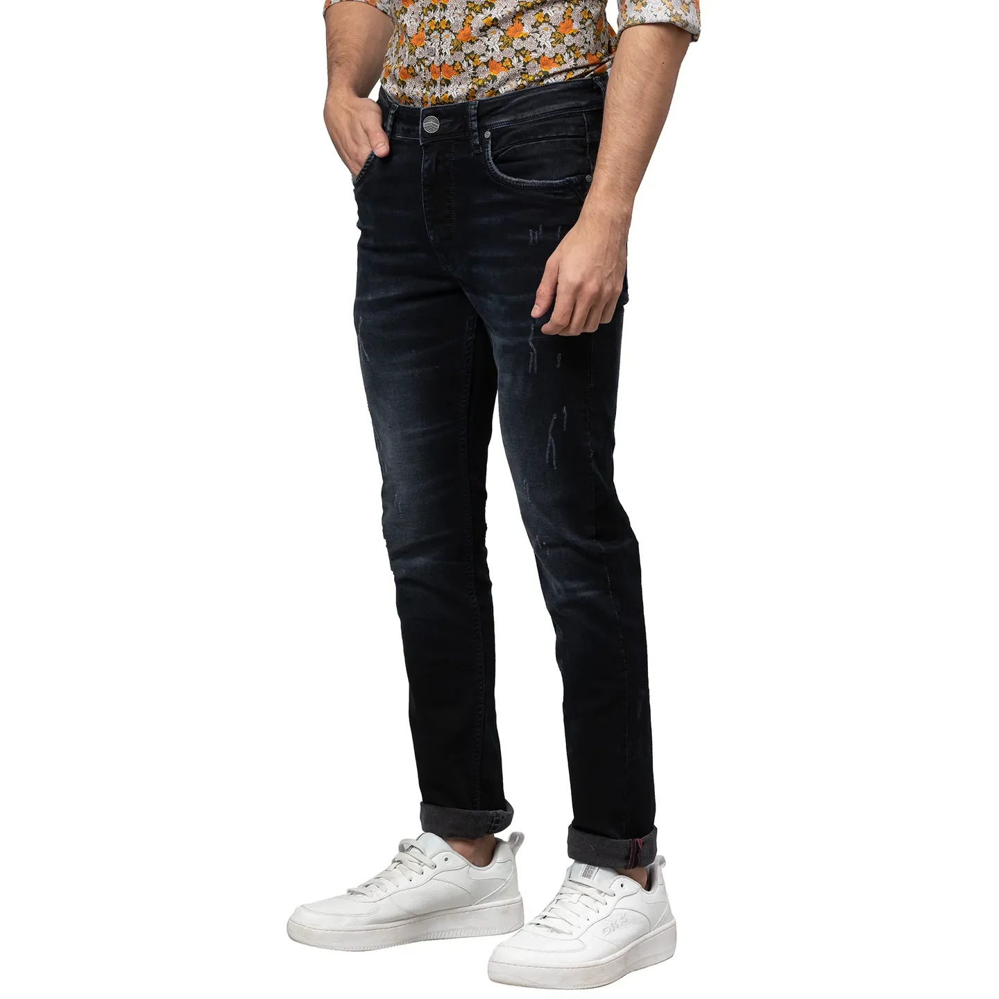 Blue Slim Straight Fit Men's Denims by Being Human Clothing - Image 4