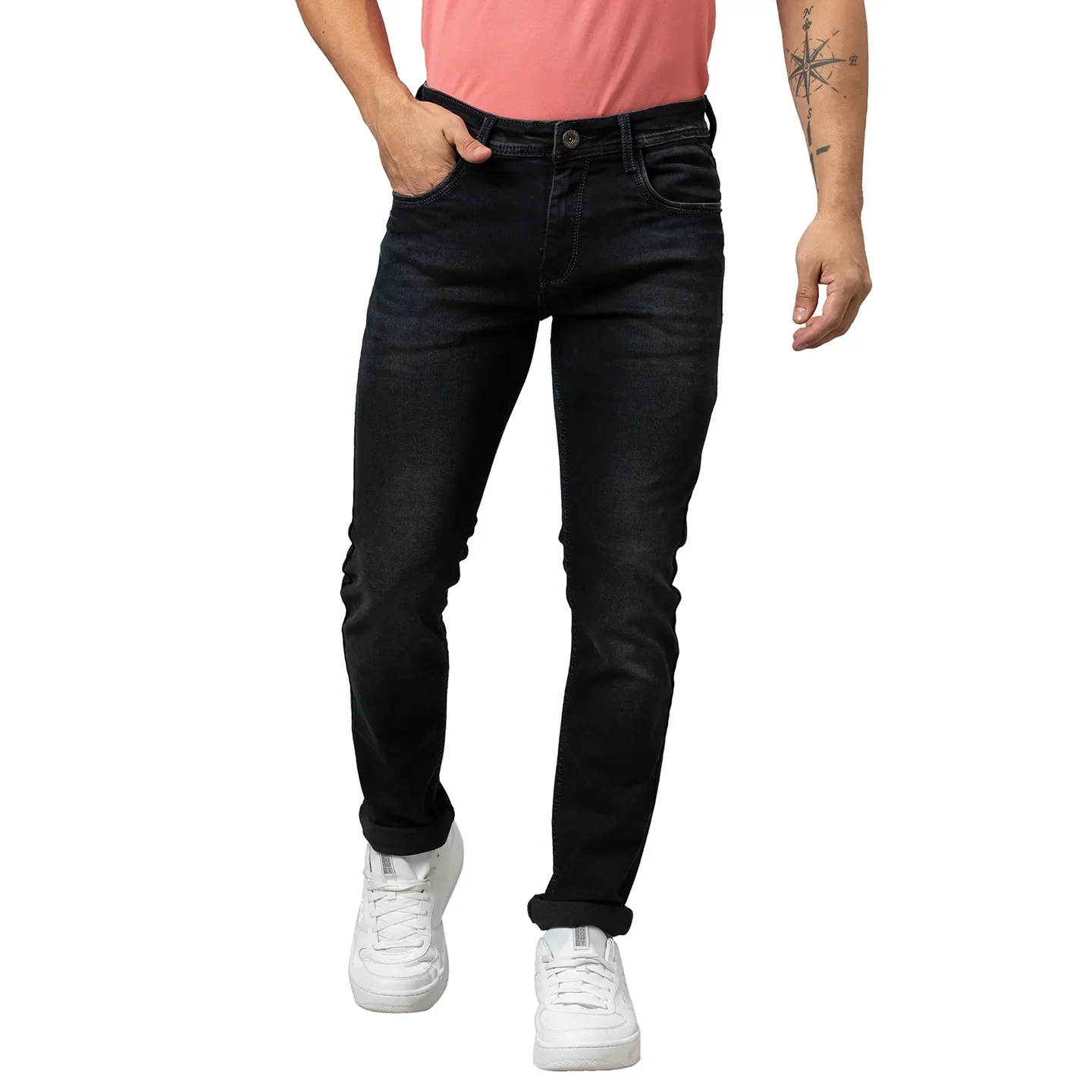 Blue Slim Straight Fit Men's Denims by Being Human Clothing