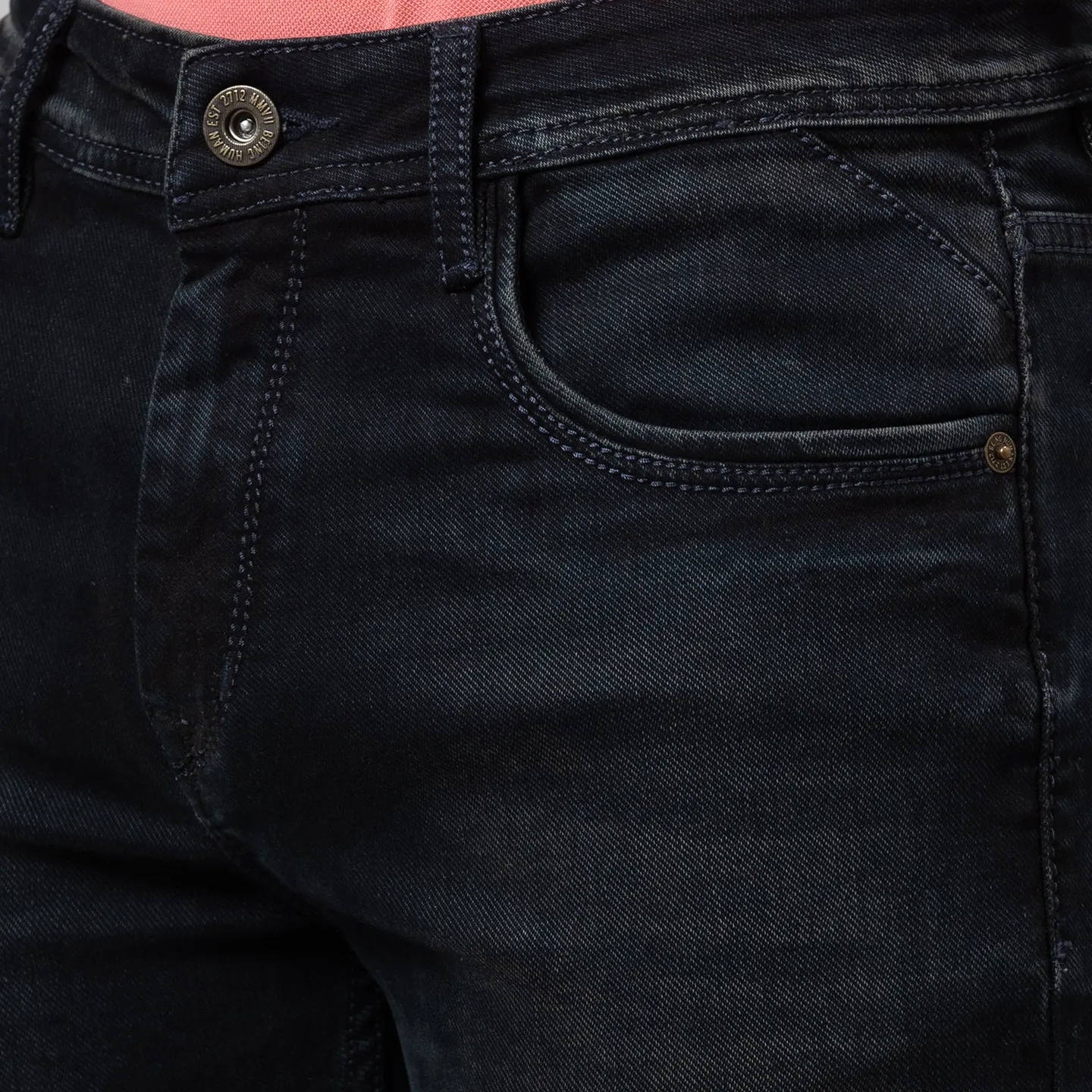 Blue Slim Straight Fit Men's Denims by Being Human Clothing - Image 5
