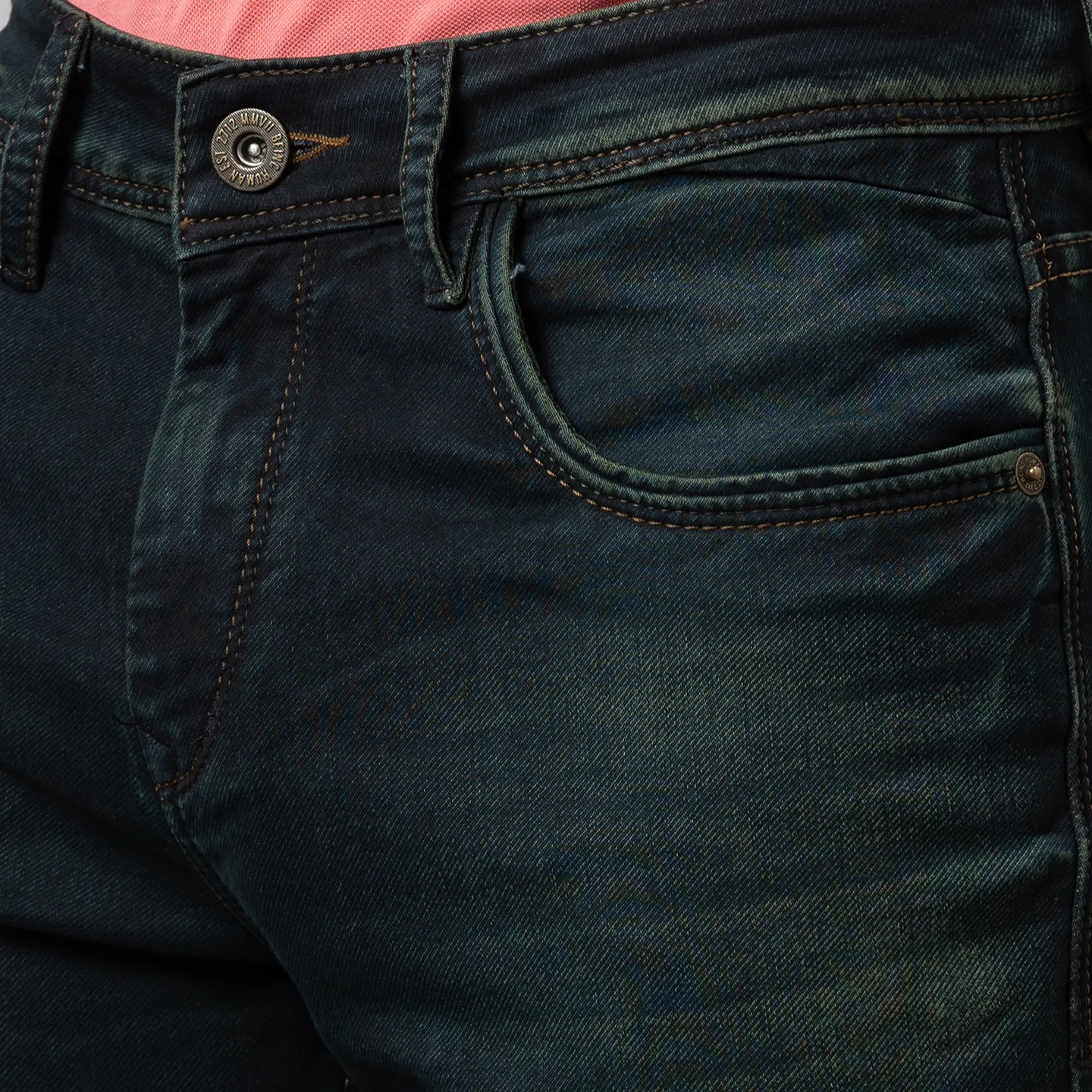 Blue Slim Straight Fit Men's Denims by Being Human Clothing - Image 5
