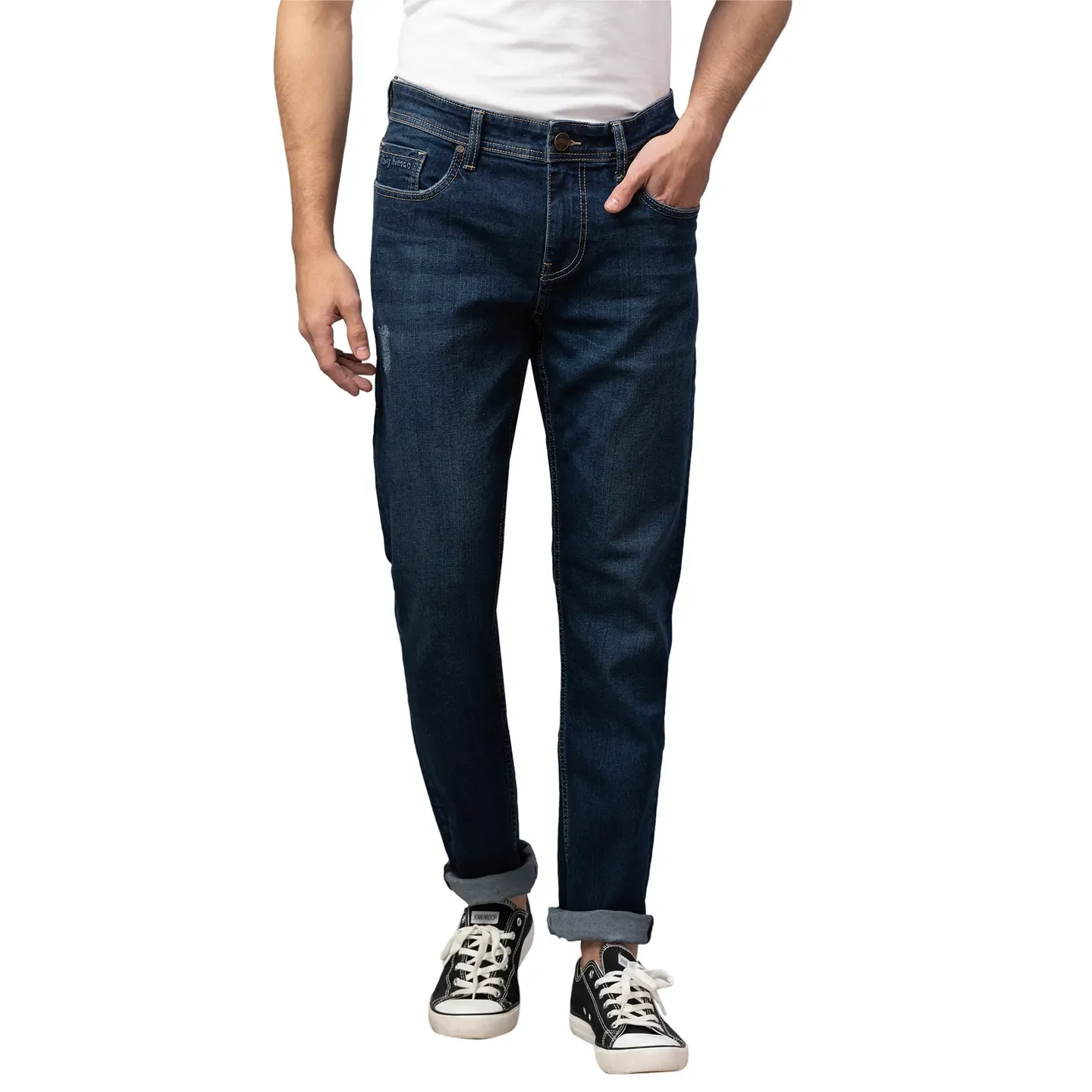 Blue Slim Straight Fit Men's Denims by Being Human Clothing