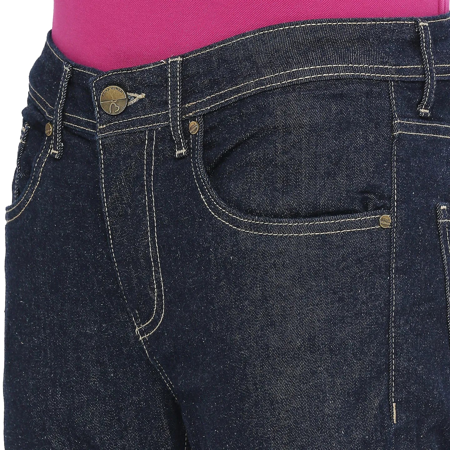 Blue Slim Straight Fit Men's Denims by Being Human Clothing - Image 5