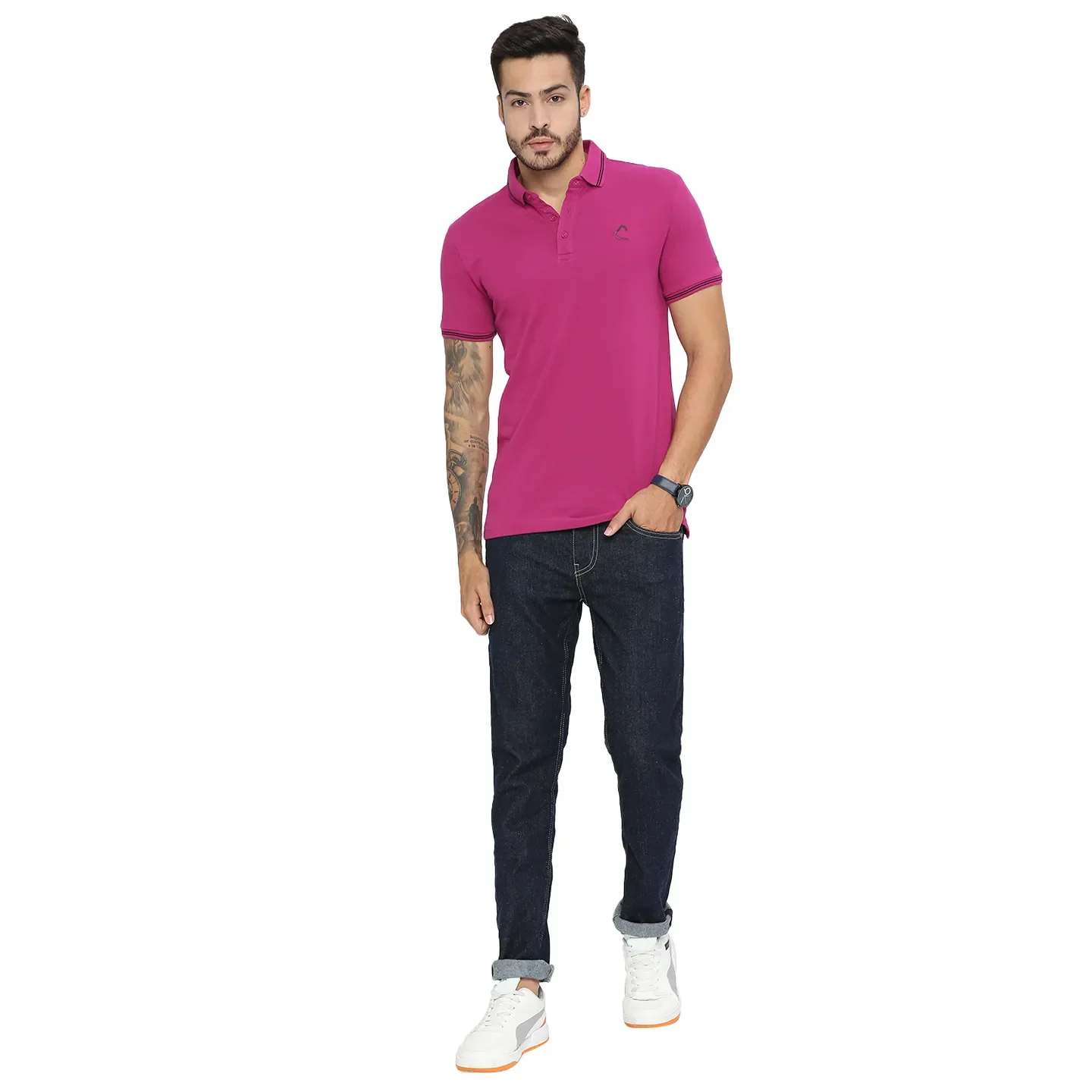 Blue Slim Straight Fit Men's Denims by Being Human Clothing - Image 6