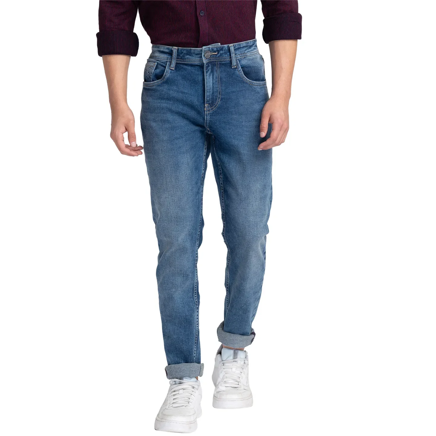 Blue Slim Straight Fit Men's Denims by Being Human Clothing