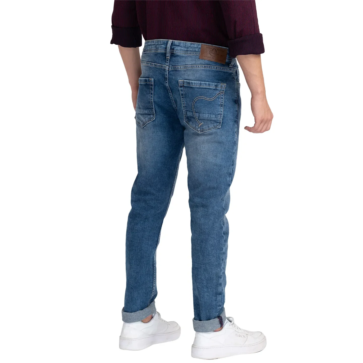 Blue Slim Straight Fit Men's Denims by Being Human Clothing - Image 3