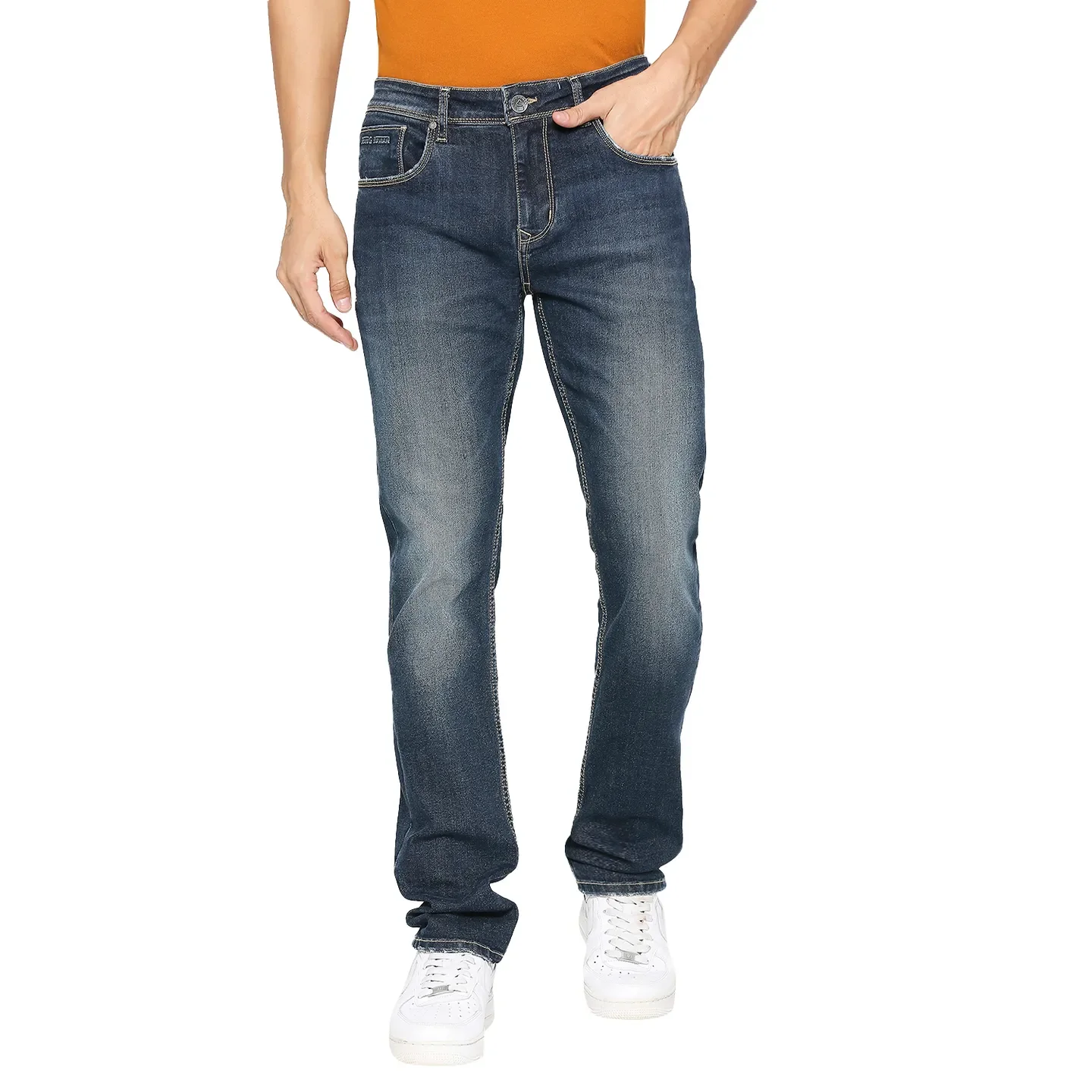Blue Slim Straight Fit Men's Denims by Being Human Clothing