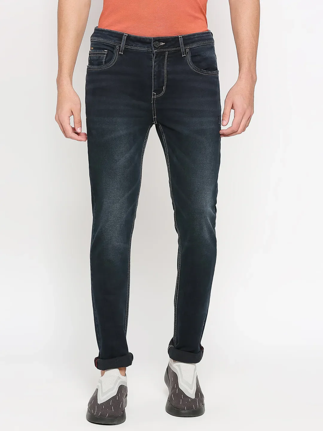 Blue Slim Straight Fit Men's Denims by Being Human Clothing