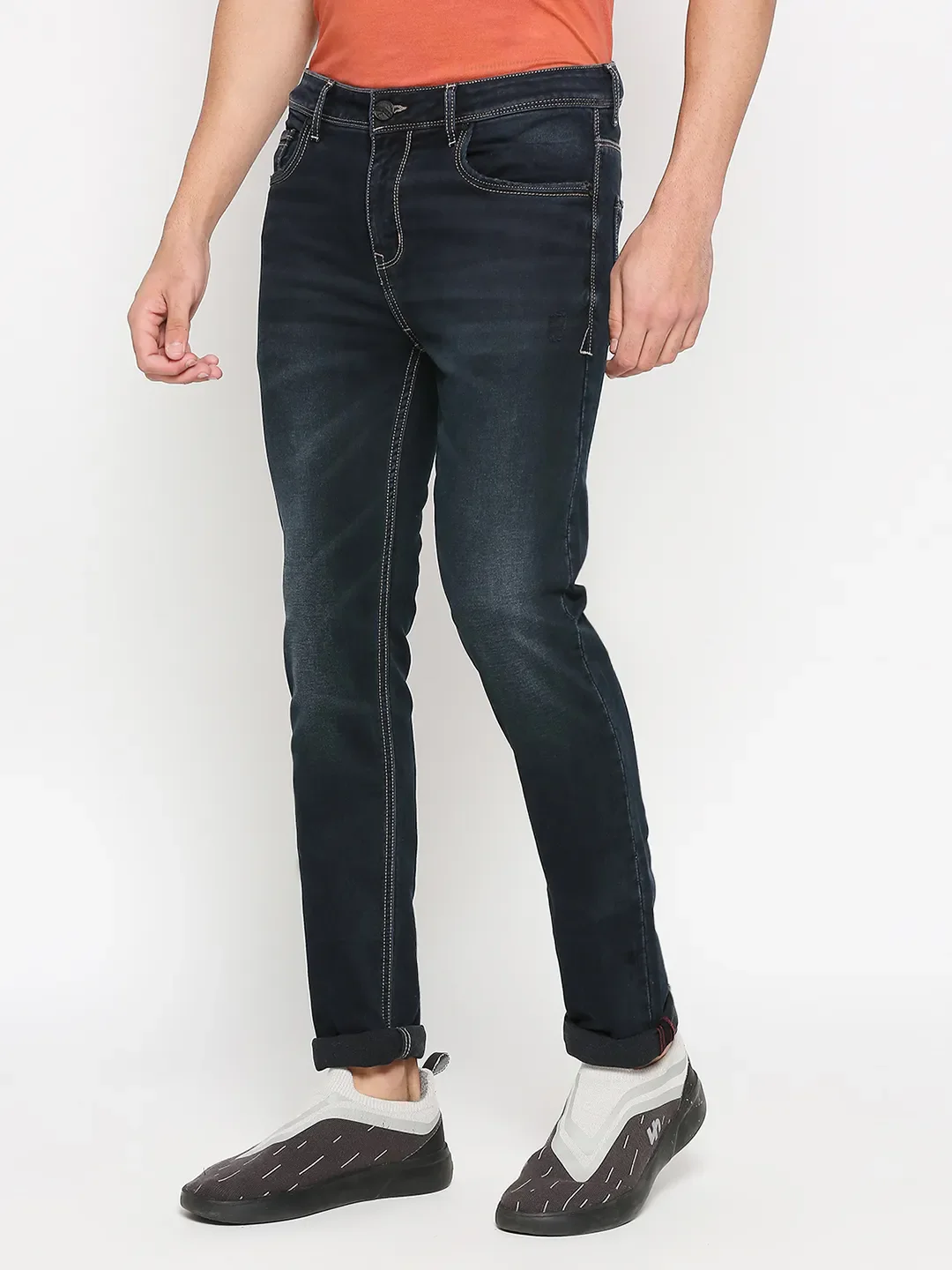 Blue Slim Straight Fit Men's Denims by Being Human Clothing - Image 2