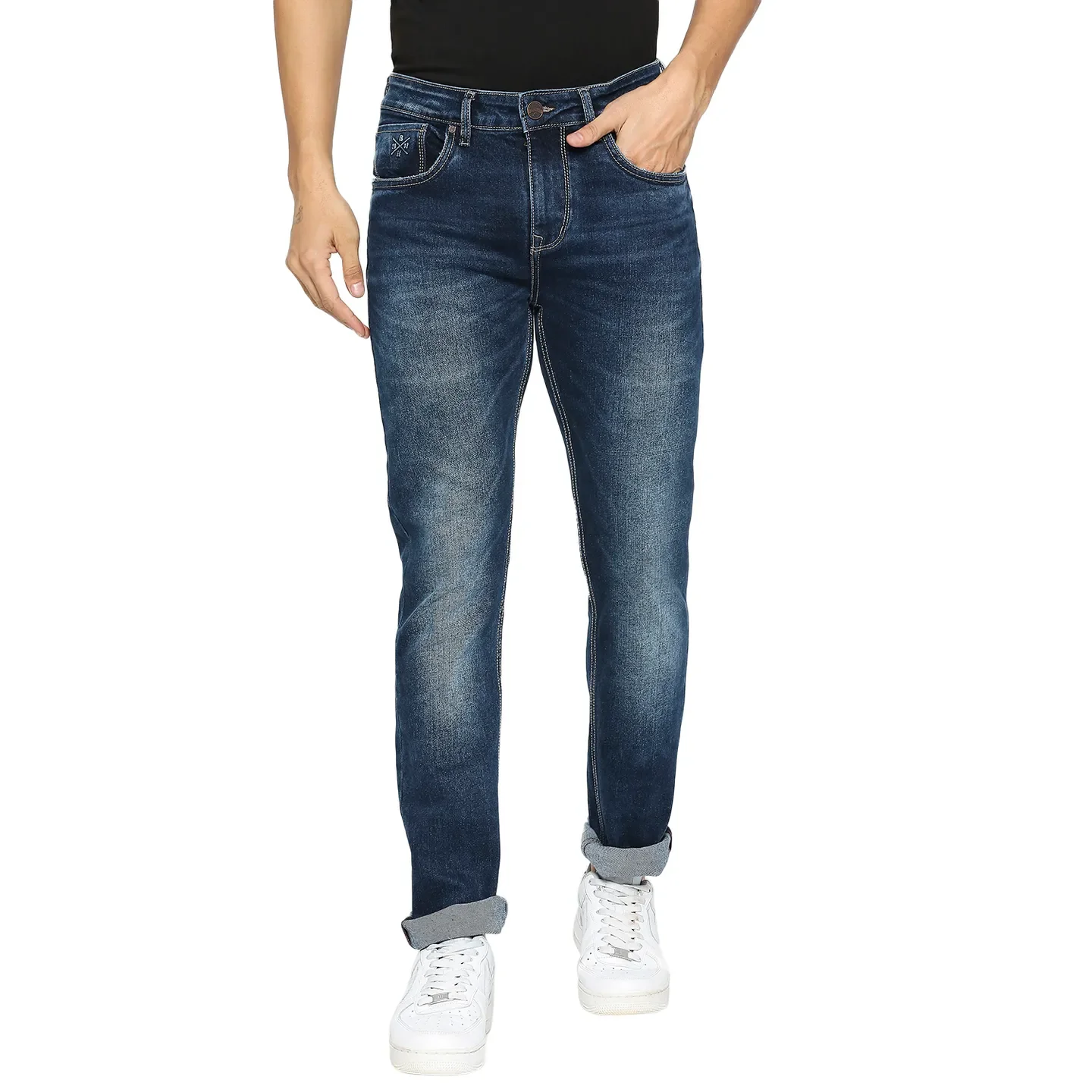 Blue Slim Straight Fit Men's Denims by Being Human Clothing