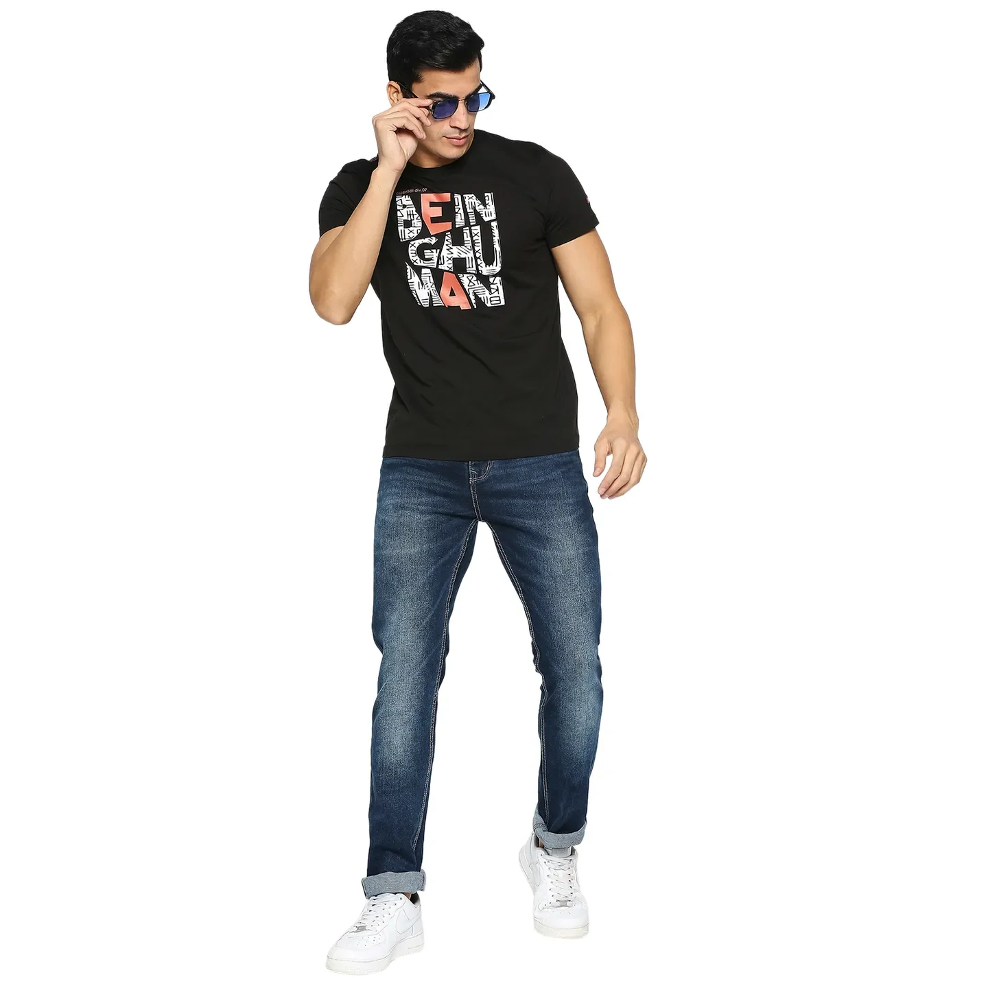 Blue Slim Straight Fit Men's Denims by Being Human Clothing - Image 5
