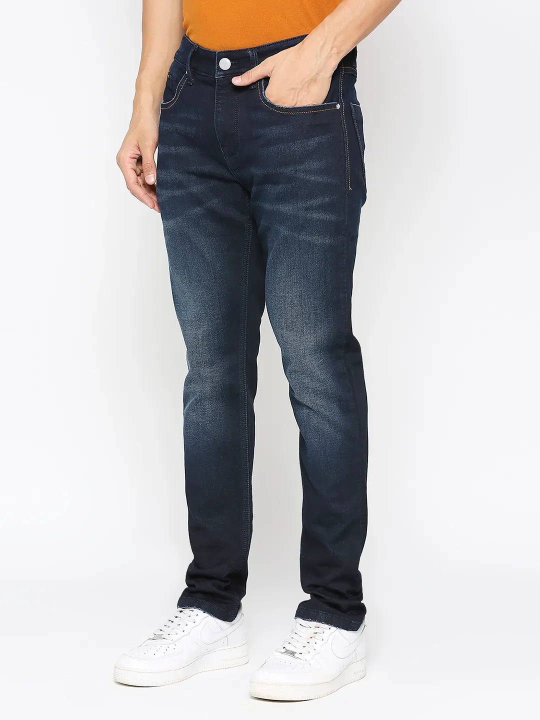 Blue Slim Straight Fit Men's Denims by Being Human Clothing - Image 2