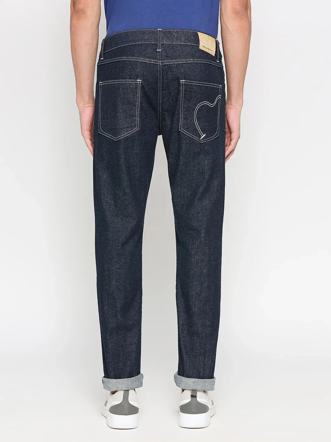 Blue Slim Straight Fit Men's Denims by Being Human Clothing - Image 4