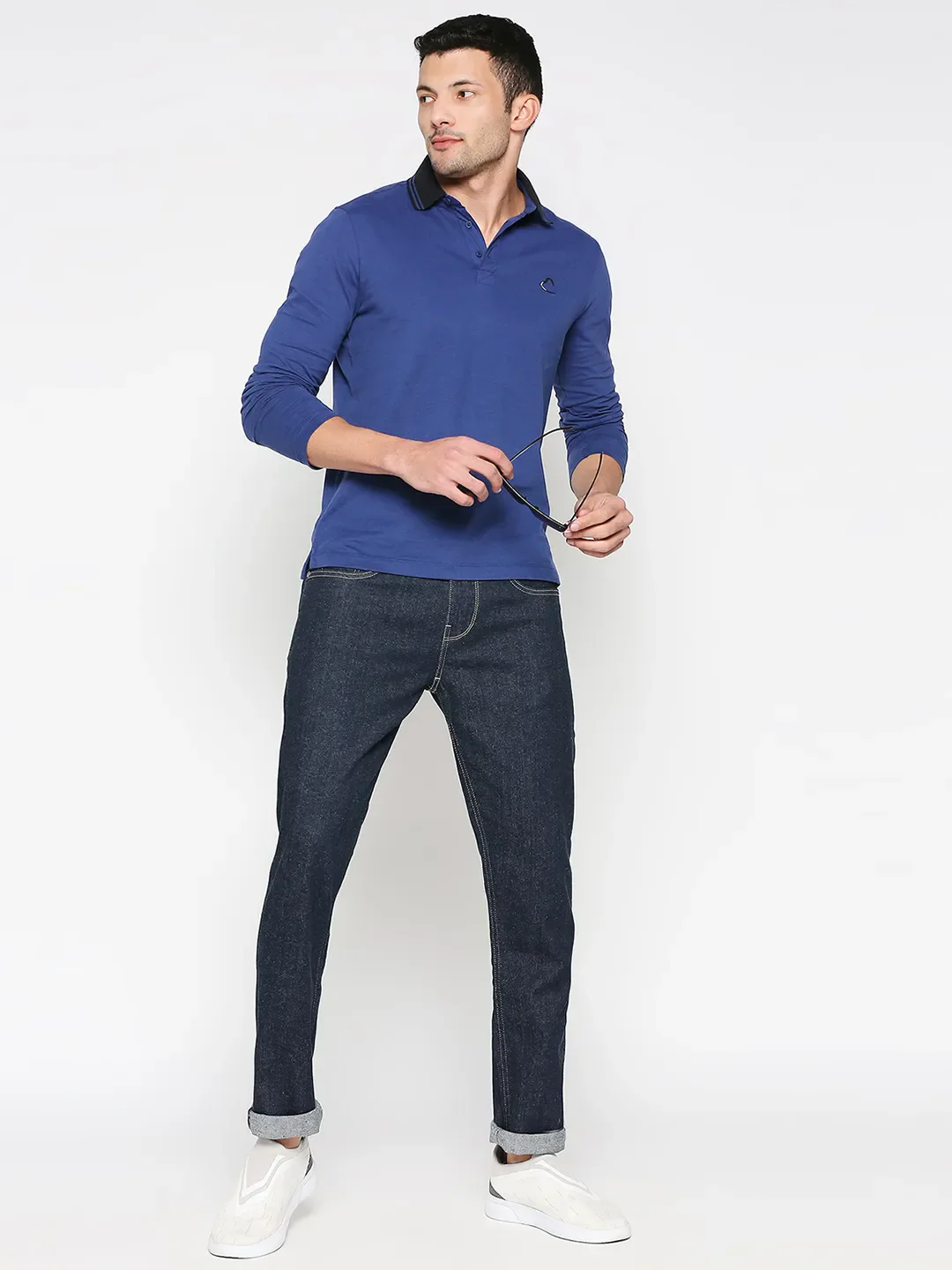 Blue Slim Straight Fit Men's Denims by Being Human Clothing - Image 6