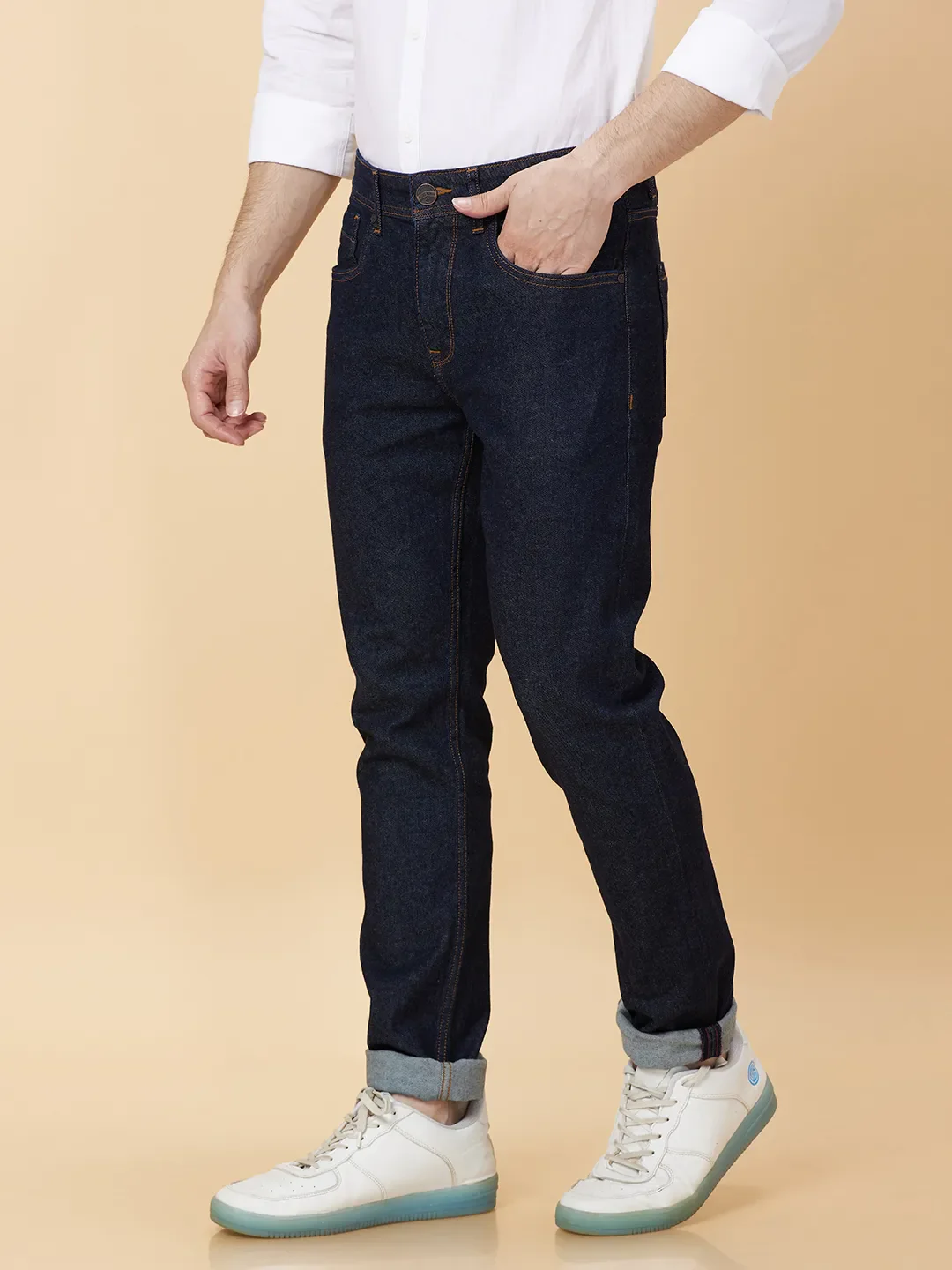 Blue Slim Fit Men's Denims by Being Human Clothing - Image 3