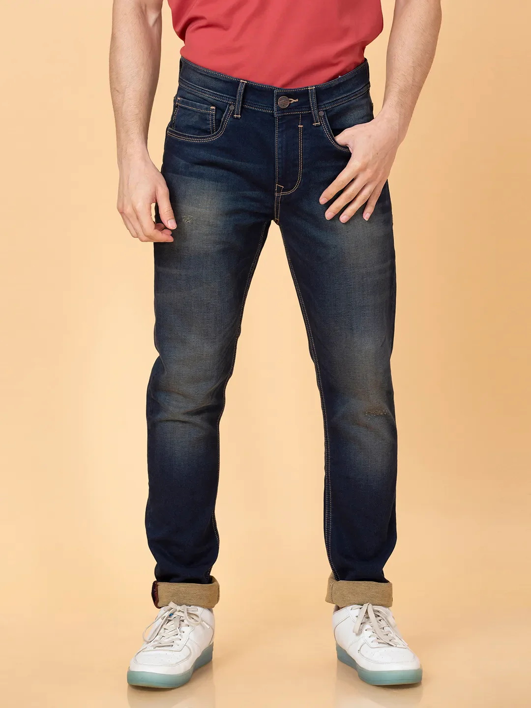 Blue Slim Fit Men's Denims by Being Human Clothing