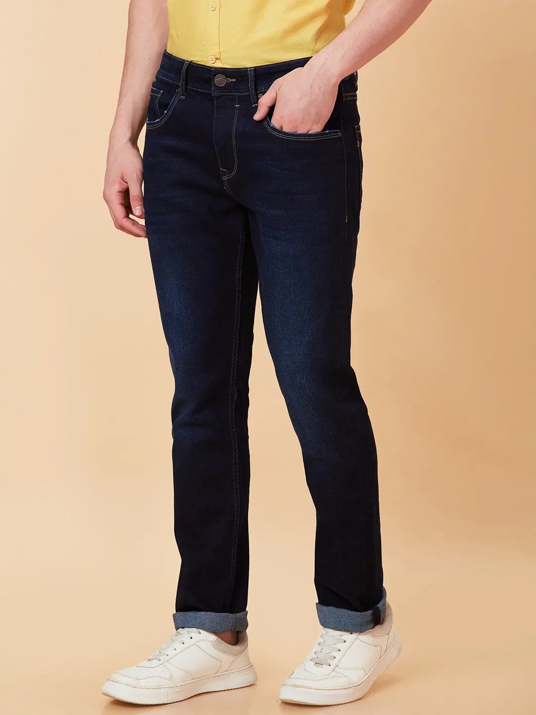 Blue Slim Fit Men's Denims by Being Human Clothing - Image 4