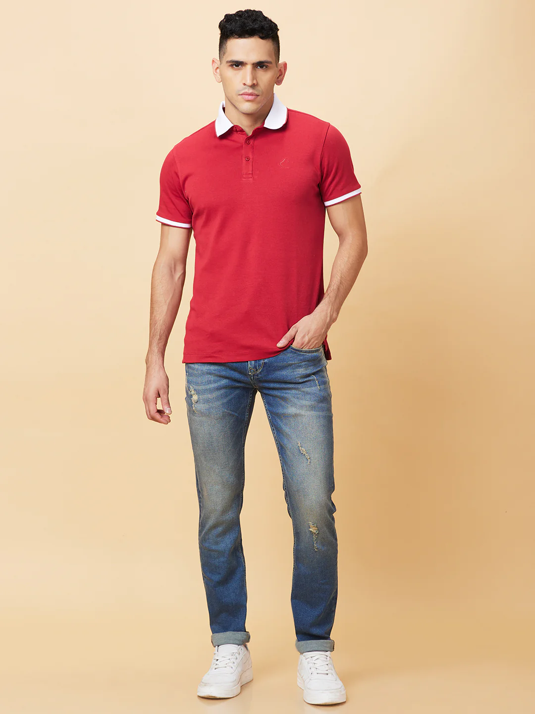 Dark Blue Slim Fit Denims For Men By Being Human Clothing - Image 2