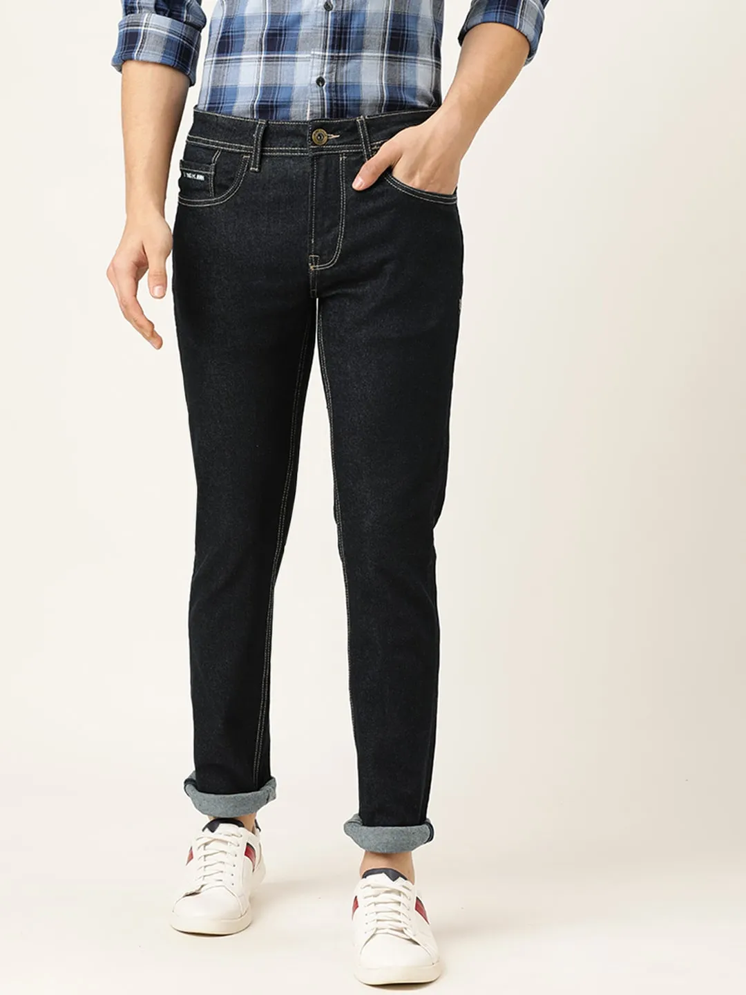 Blue Slim Straight Fit Men's Denims by Being Human Clothing