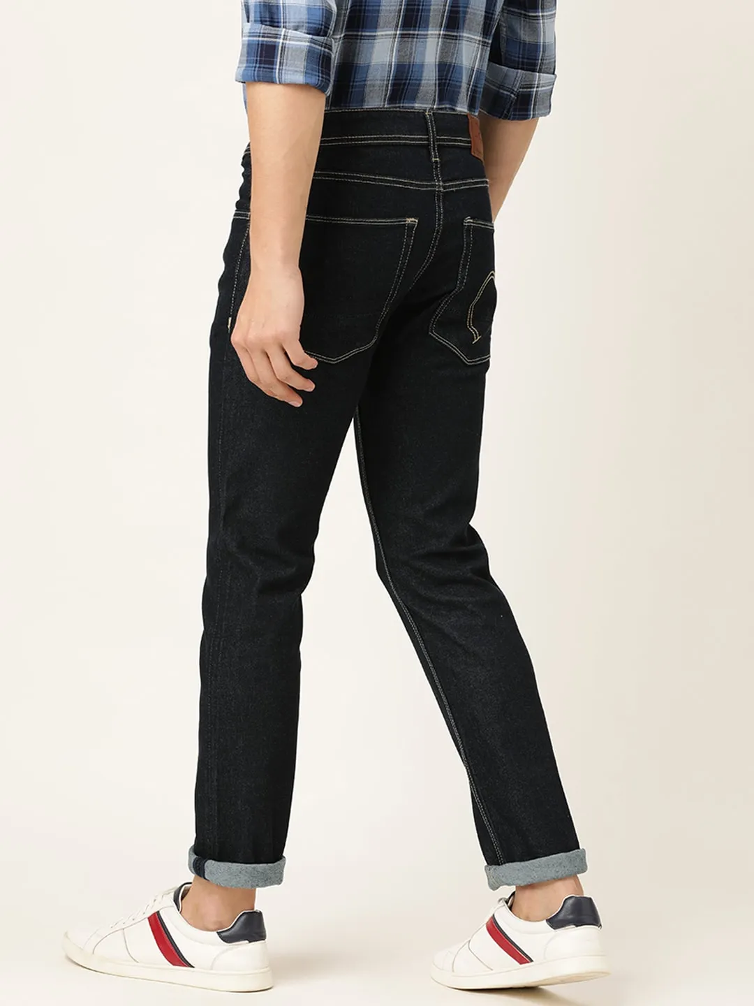 Blue Slim Straight Fit Men's Denims by Being Human Clothing - Image 2