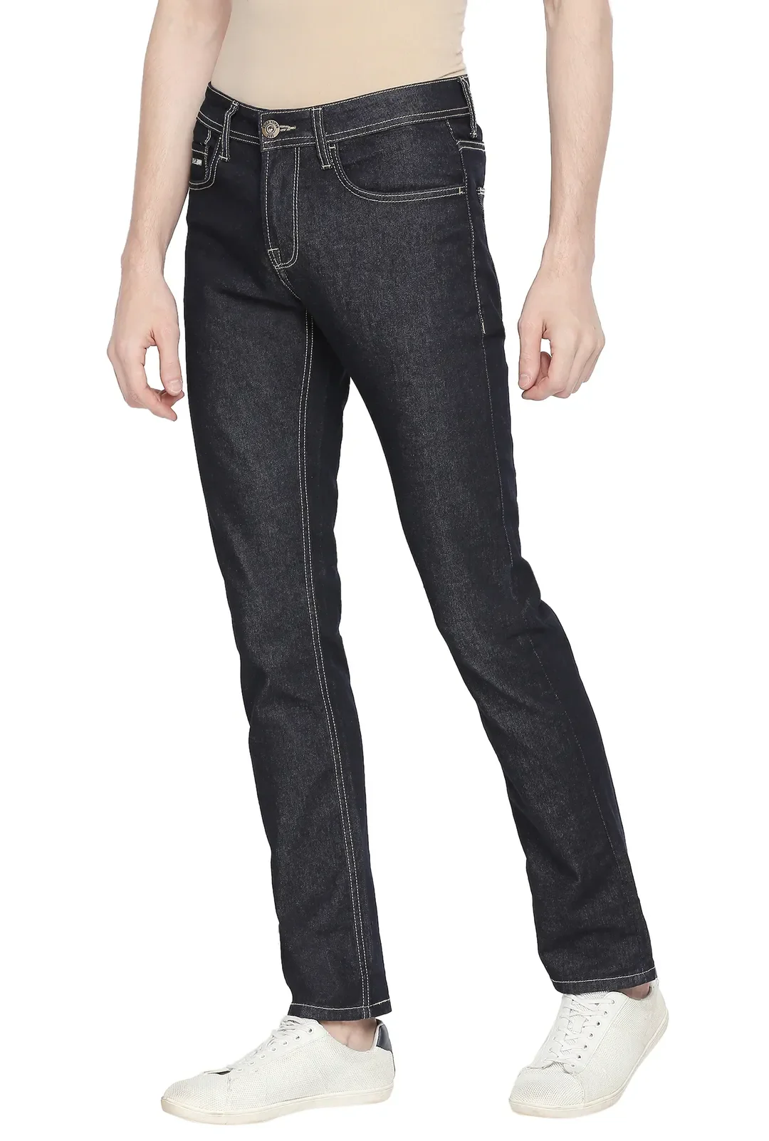 Blue Slim Straight Fit Men's Denims by Being Human Clothing - Image 3