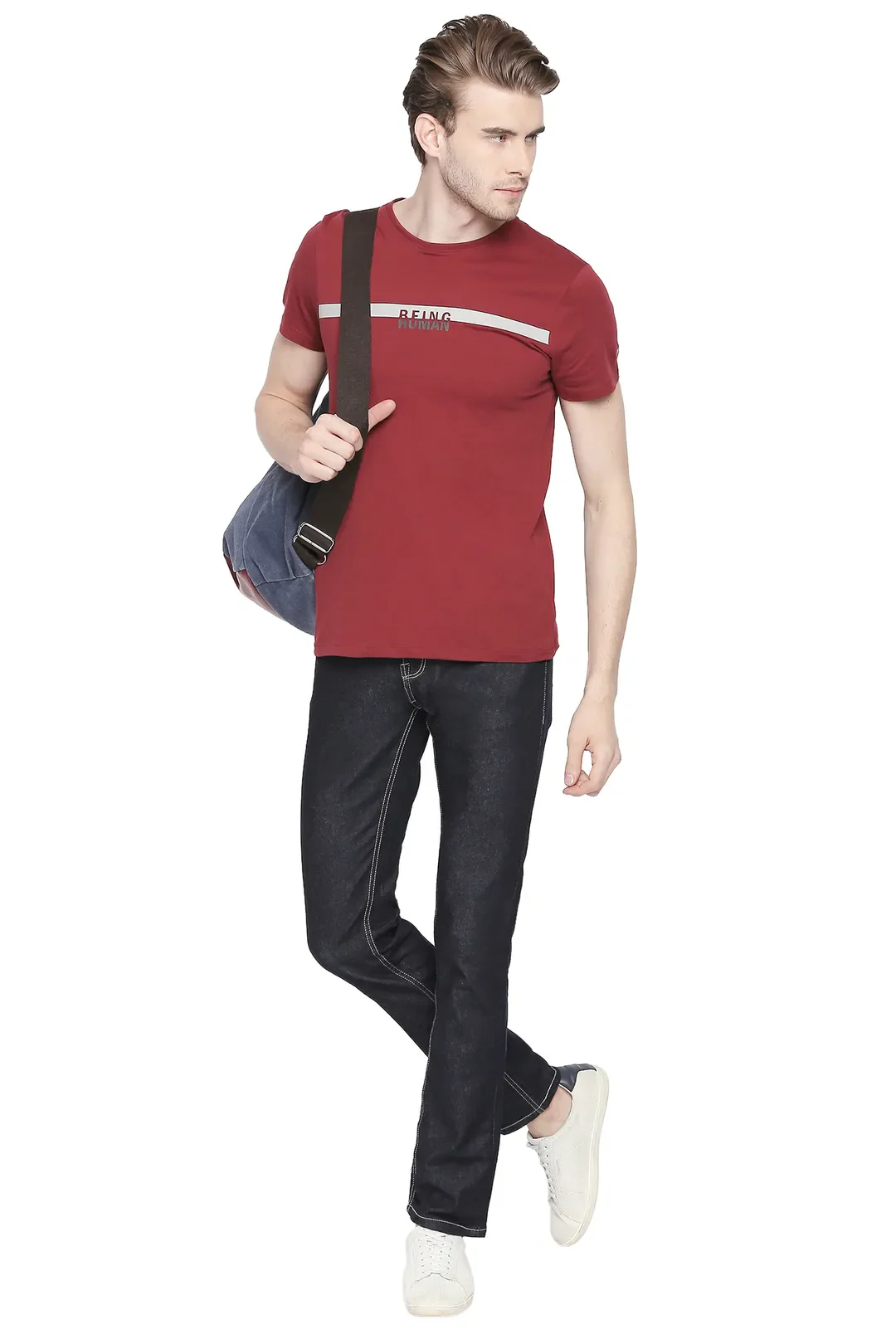 Blue Slim Straight Fit Men's Denims by Being Human Clothing - Image 5