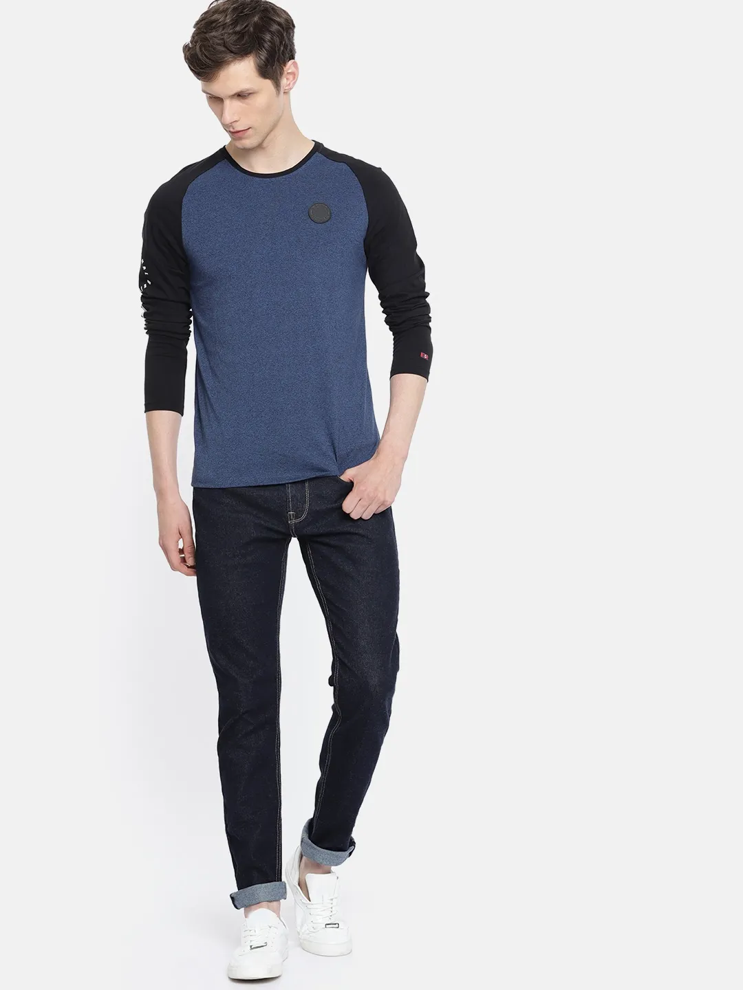 Blue Slim Straight Fit Men's Denims by Being Human Clothing - Image 5
