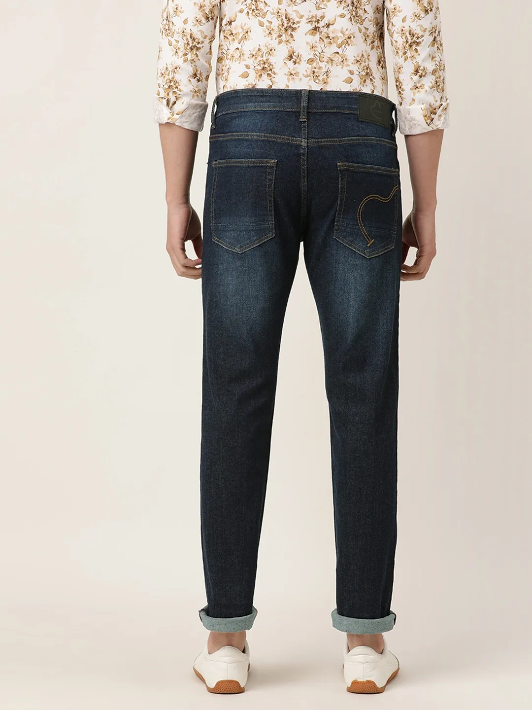 Blue Slim Straight Fit Men's Denims by Being Human Clothing - Image 3