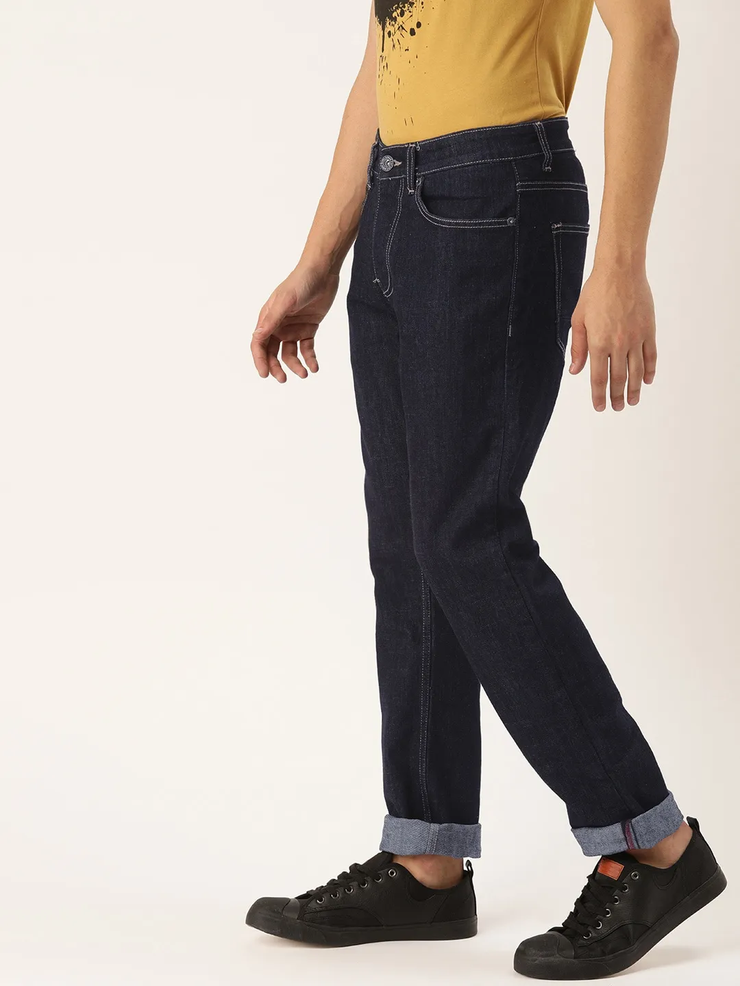 Blue Slim Straight Fit Men's Denims by Being Human Clothing - Image 2