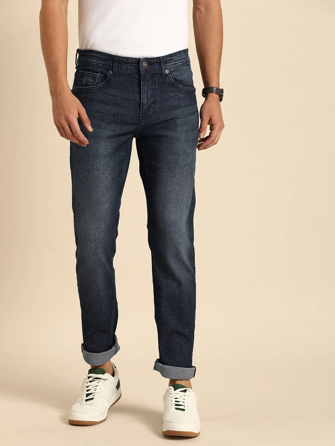 Blue Slim Straight Fit Men's Denims by Being Human Clothing