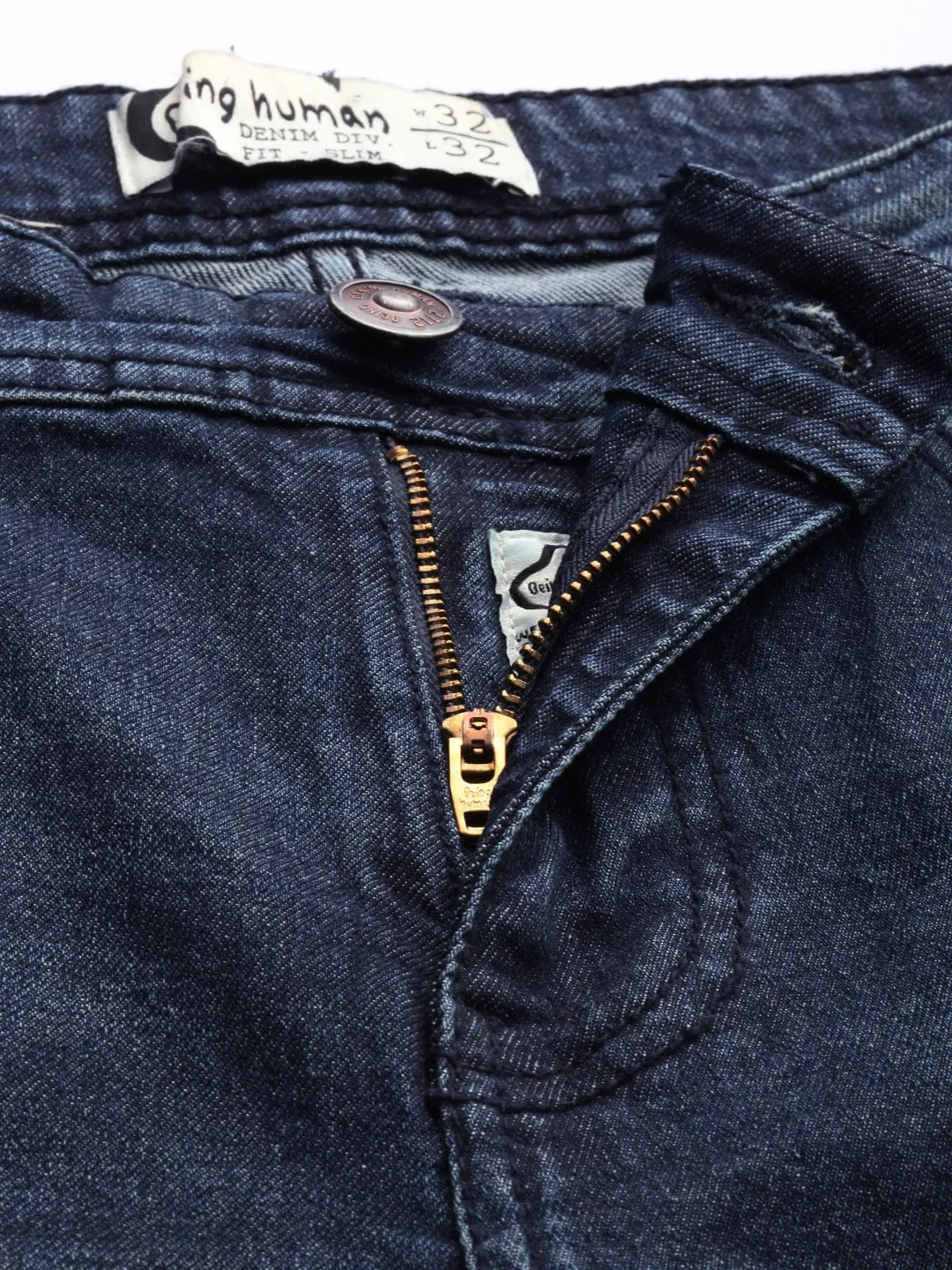 Blue Slim Straight Fit Men's Denims by Being Human Clothing - Image 4