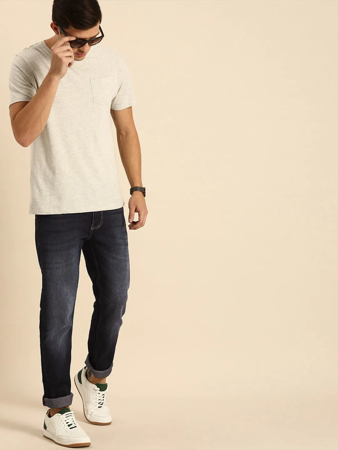 Blue Slim Straight Fit Men's Denims by Being Human Clothing - Image 5